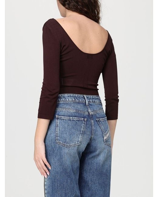 Elisabetta Franchi Blue Perforated Viscose Knit Top