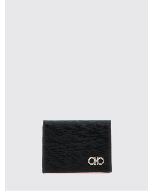 Ferragamo White Worked Calfskin Leather Wallet for men