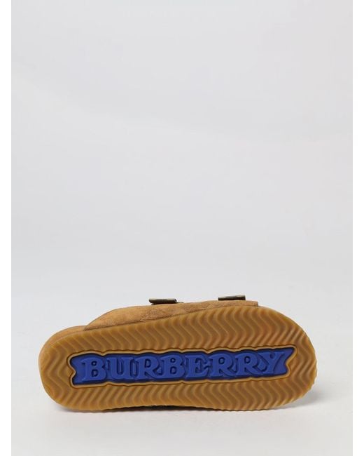 Burberry Brown Check Embossed Suede Sandal