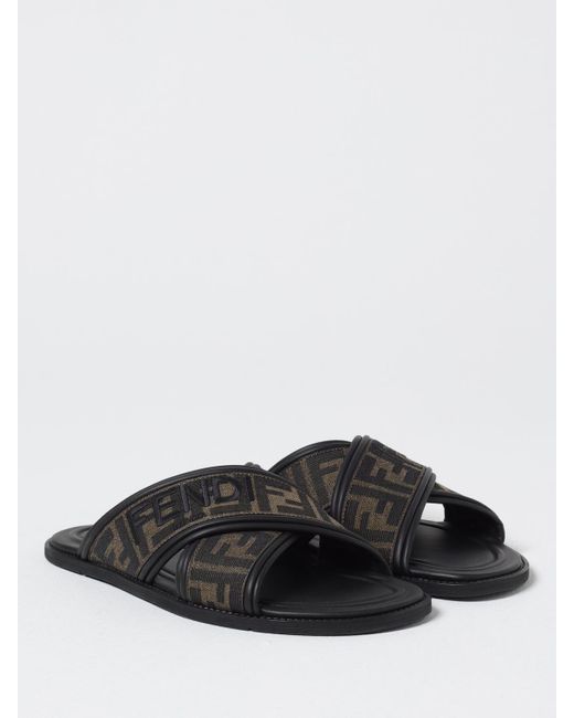 Sliders di Fendi in Black da Uomo