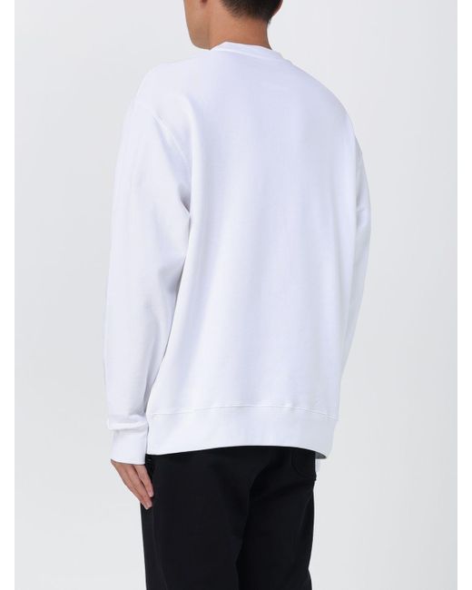 Felpa in cotone stretch di Moschino Couture in White da Uomo