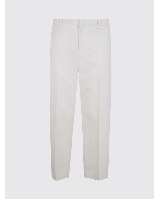 Jil Sander White Cotton Chino Trousers for men