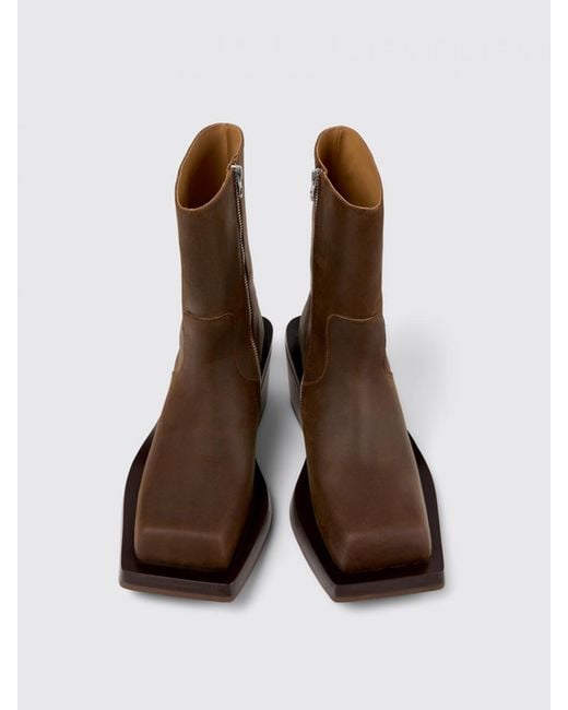 Camper Brown Leather Ankle Boots for men
