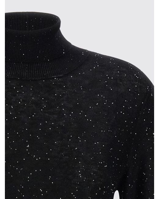 Fabiana Filippi Blue Sequin-Embroidered Slim Fit Wool Turtleneck Jumper