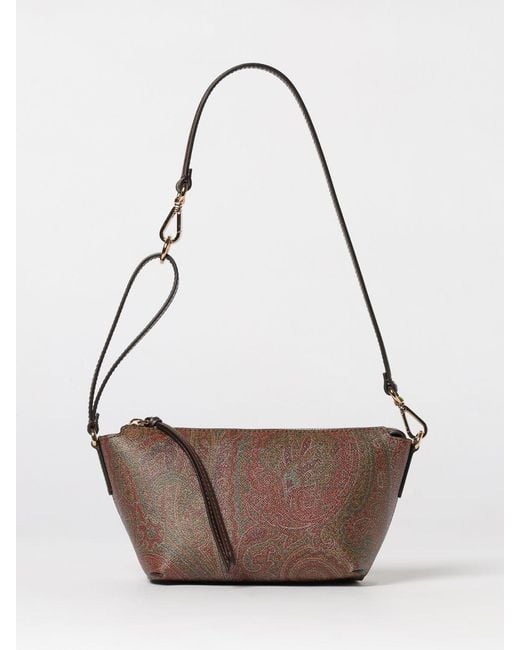 Etro White Mini Essential Paisley Coated Cotton Bag