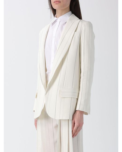 Semicouture Gray Striped Single Breasted Blazer