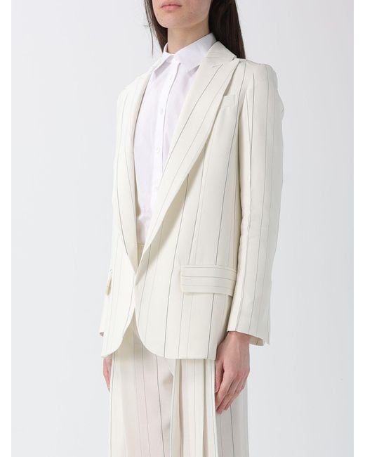 Semicouture Gray Striped Single Breasted Blazer