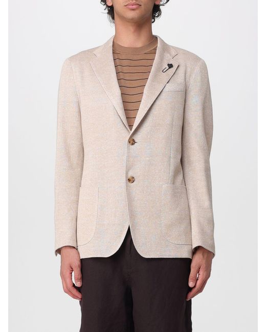 Lardini Natural Single-Breasted Blazer for men