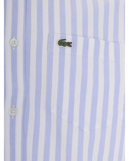 Lacoste Blue Striped Cotton Shirt for men
