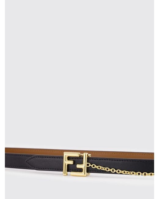 Fendi White Reversible Ff Calfskin Belt