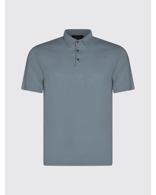 Zanone Blue Basic Cotton Polo Shirt for men
