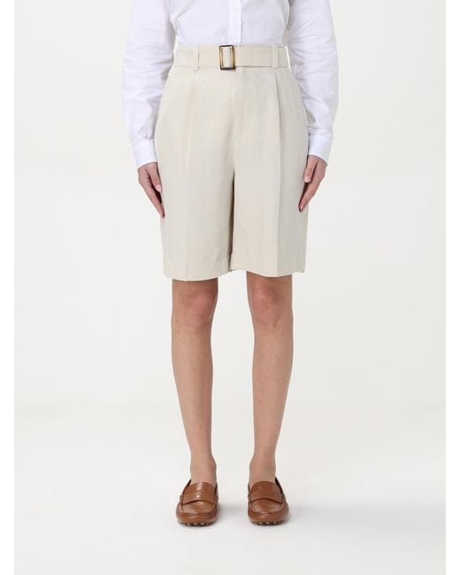 Woolrich Natural Belted Linen Shorts