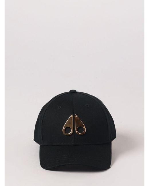Moose Knuckles Black Cotton Hat for men