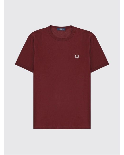 Fred Perry Cotton T-Shirt With Embroidered Logo for men