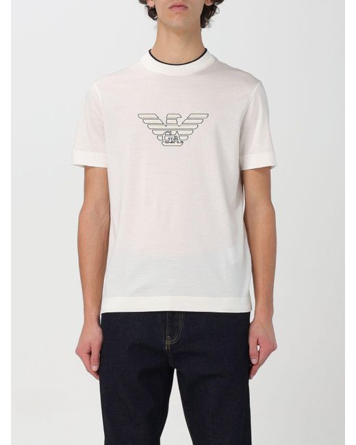 T-shirt con logo di Emporio Armani in White da Uomo