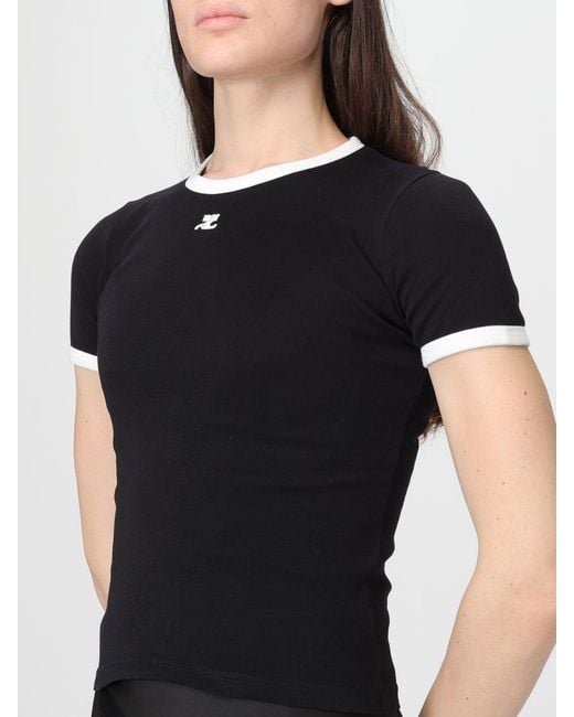 Courreges Black Courr&Egrave	Ges Cotton T-Shirt