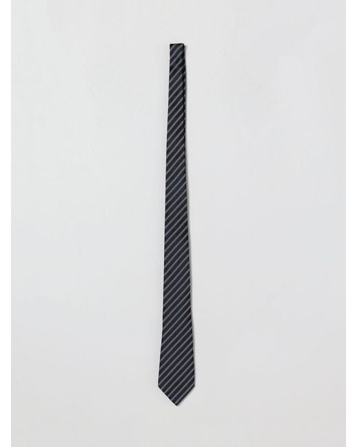 Zegna White Striped Silk Tie for men