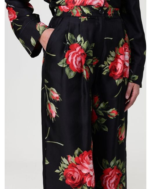 Dolce & Gabbana Black Dolce &Amp Gabbana Twill Palazzo Trousers
