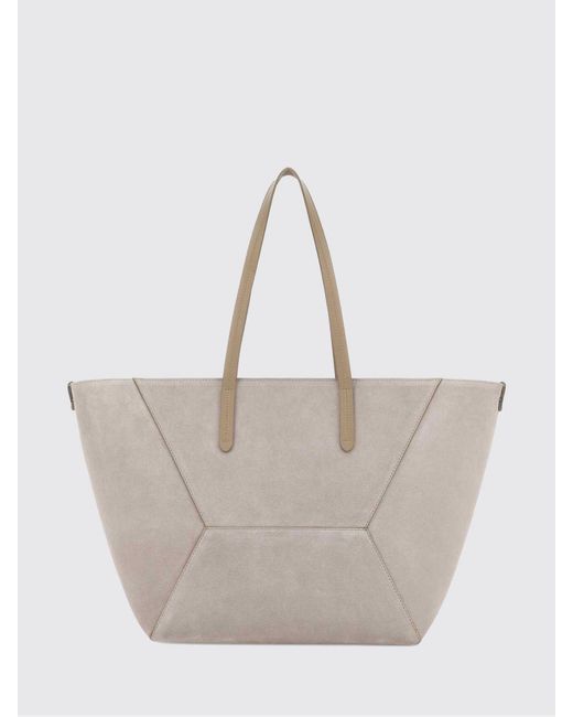 Brunello Cucinelli Gray Bc Duo Tote Shoulder Bag