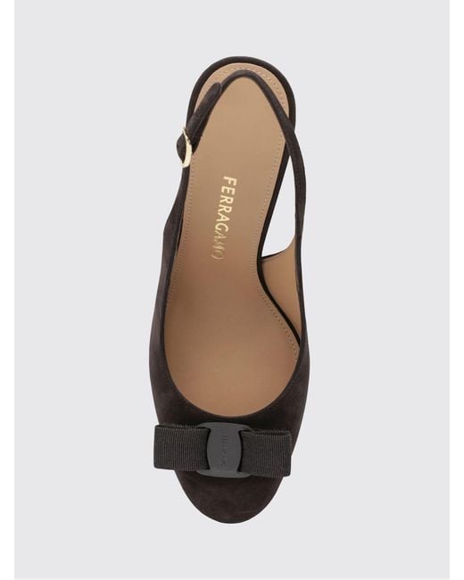 Ferragamo Multicolor Suede Slingback Pumps With Vara Bow