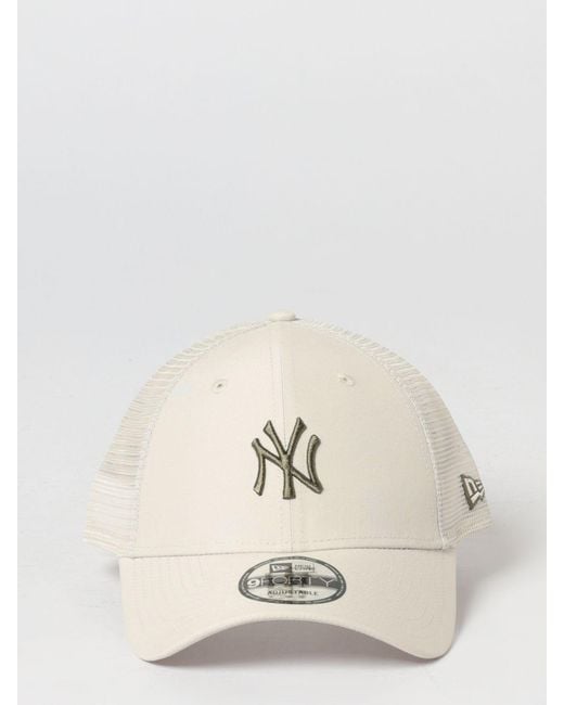 KTZ Natural 9Forty Ny Yankees Cotton And Mesh Nylon Cap With Embroidered Logo for men