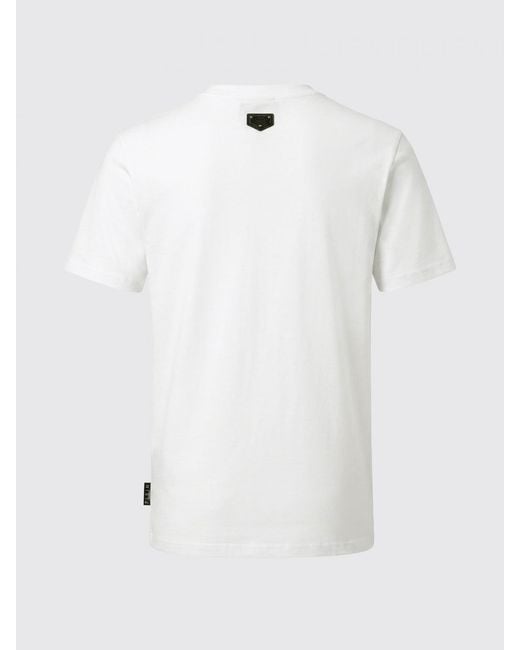Philipp Plein White Money Mouse Cotton T-Shirt With Rhinestone Application for men