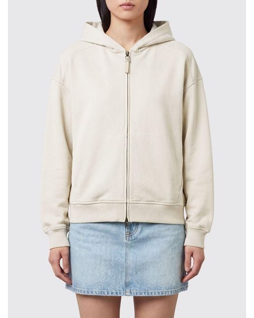 Brunello Cucinelli White Zip-Up Hoodie