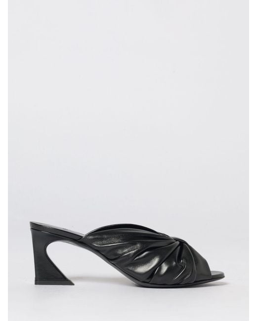 Fendi Black Arco Draped Nappa Mules