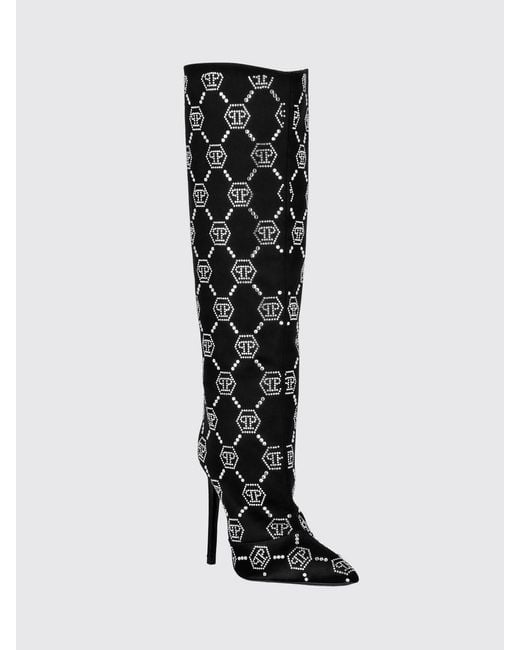 Philipp Plein Black Flat Ankle Boot