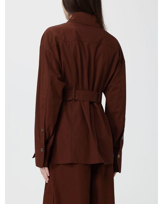 Pinko Brown Cheryl Cotton Shirt Jacket