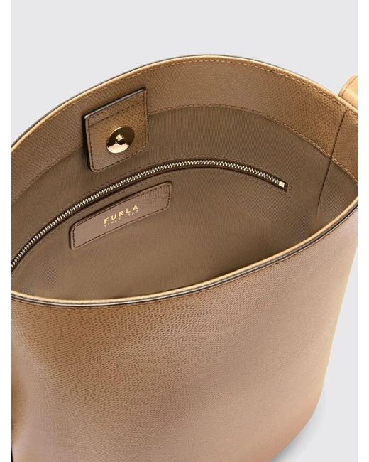 Furla Natural Roxie S Leather Bucket Bag