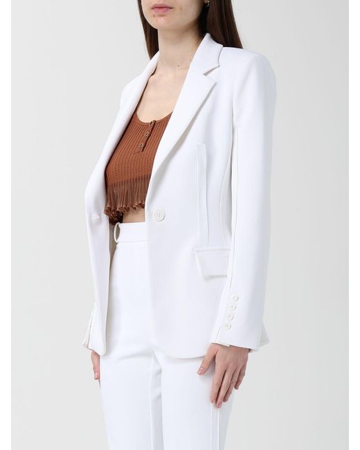 Elisabetta Franchi White Slim Single-Breasted Blazer