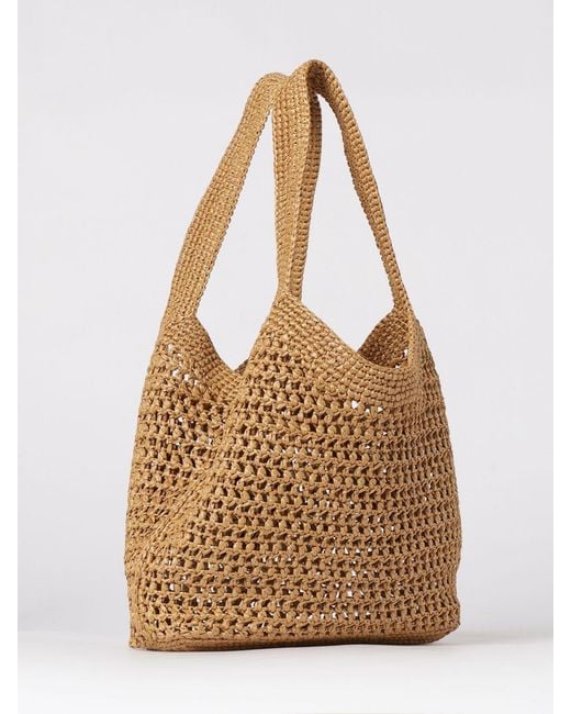 Tod's Natural Crochet Raffia Shopping Bag