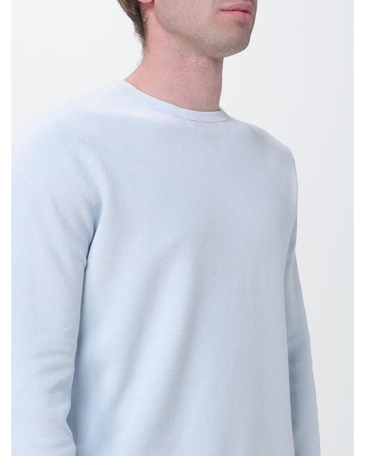 Ecoalf Blue Organic Cotton And Linen Crew Neck Jumper for men