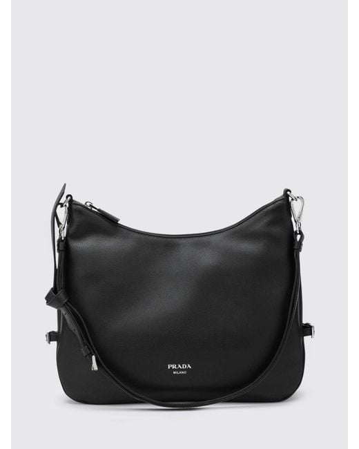 Prada Black Large Fold Leather Bag