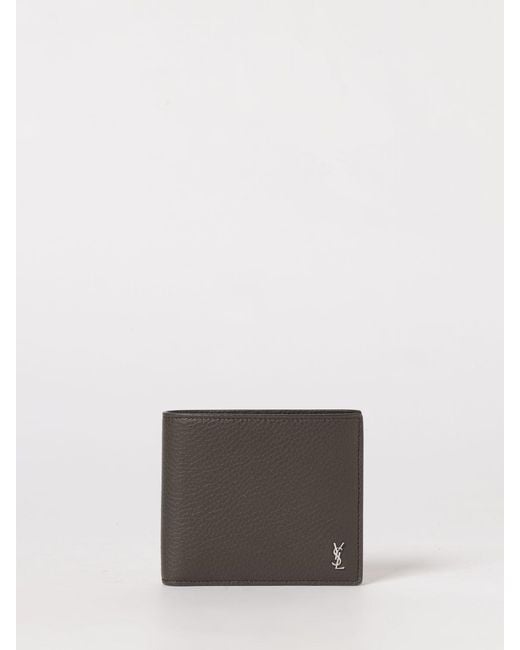 Saint Laurent White Tiny Cassandre East/West Wallet for men