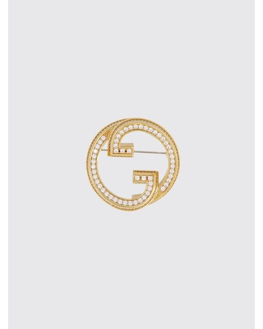 Gucci White Blondie Brooch With Crystals