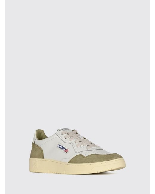 Autry White Medalist Low Two-Tone Calfskin And Suede Trainers for men