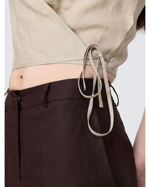Colmar Natural Linen Cropped Top