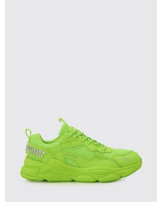 Philipp Plein Green Track-King Leather And Mesh Sneakers for men