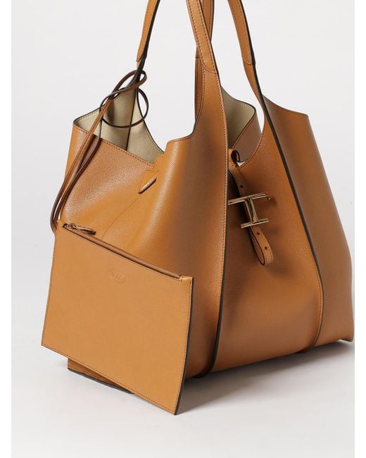 Tod's Brown T Timeless Mini Grained Leather Bag