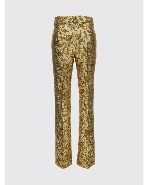 Des Phemmes Natural Abstract Jacquard Straight-Leg Trousers