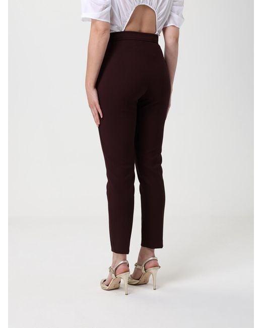 Elisabetta Franchi Brown Crepe Cropped Trousers