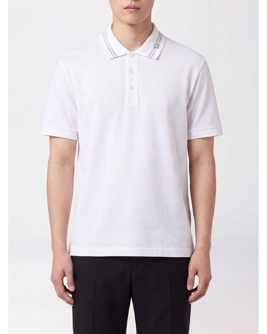 Versace White Cotton Polo Shirt With Medusa Logo for men