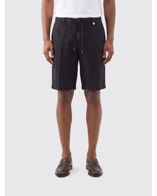 Myths Blue Linen Drawstring Shorts for men