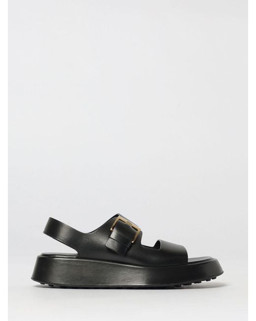 Tod's Black Leather Sandals