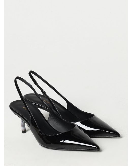Le Silla Black Crystal-Embellished Slingback Pumps