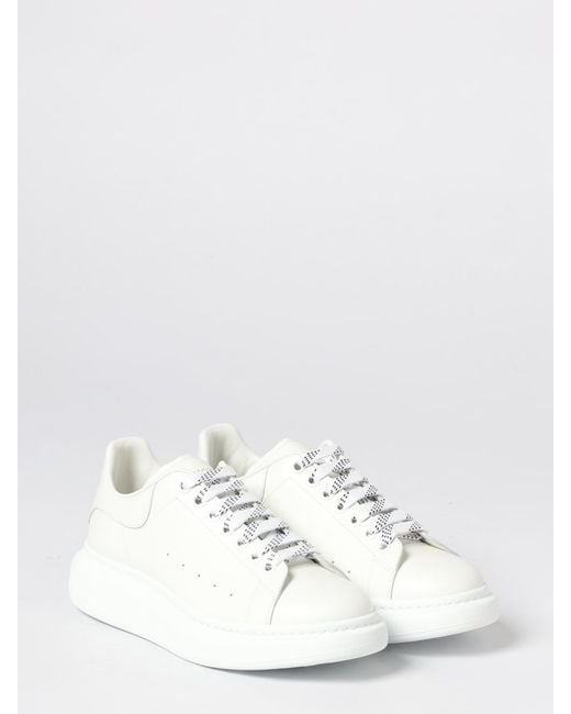 McQueen White Oversized Leather Sneakers for men