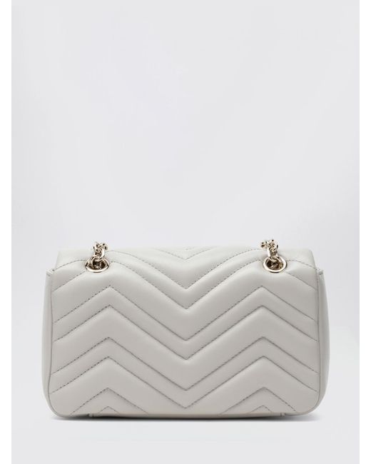 Gucci Gray Gg Marmont Chevron Quilted Nappa Bag