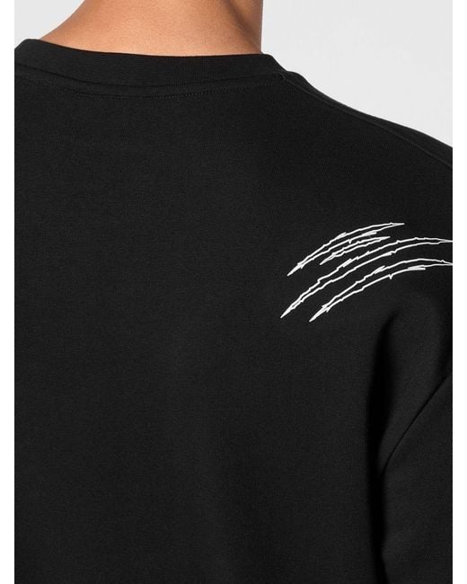 Philipp Plein Black Graphic Print Crewneck Sweatshirt for men